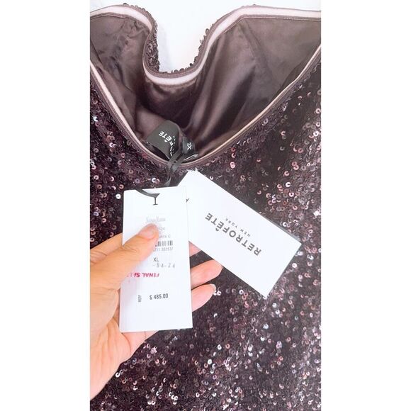 Retrofete Heather mini dress Dark Chocolate XL - Picture 8 of 9